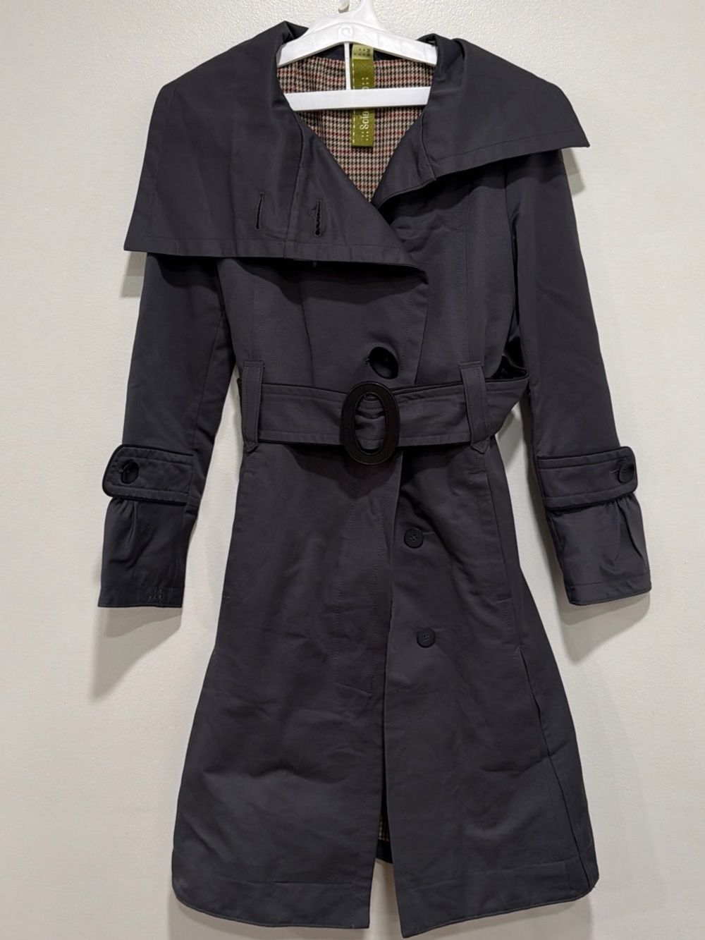 Soia & Kyo Black Women's Trench Coat with Belt